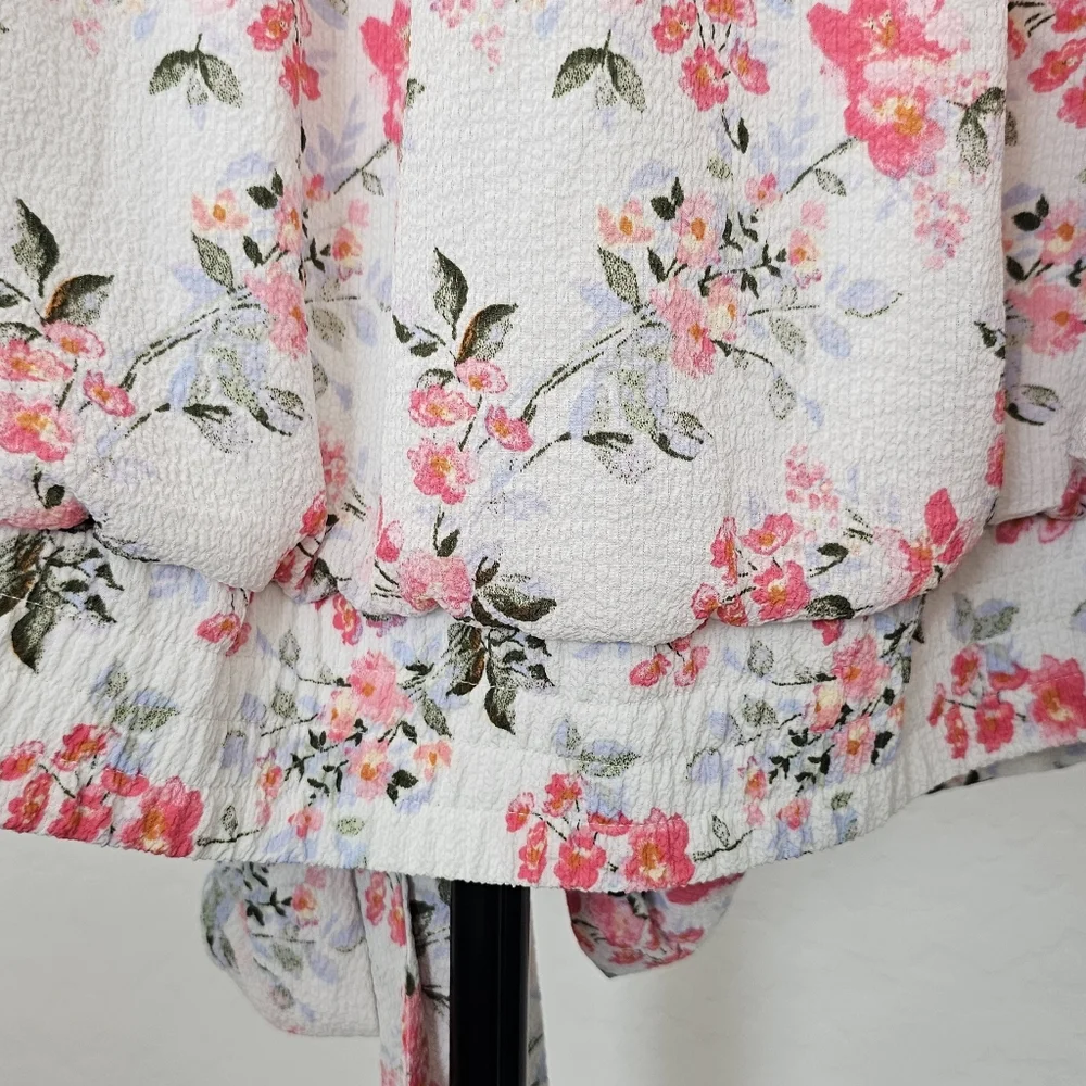 I.N. Studio On/Off-Shoulder White Pink Floral Blouse Top Women's Size 1 & 2X - Picture 5 of 7